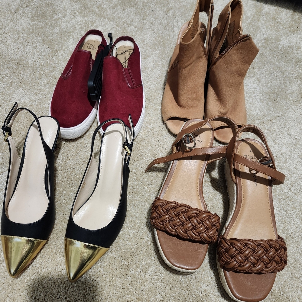 4 Shoe Bundle (Heel, Boot, Slippers)